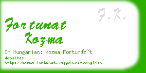 fortunat kozma business card